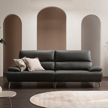 그라함 3.5인 천연면피 소가죽소파 (3색), 바닐라