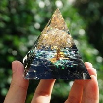 Orgone 피라미드 자수정 페리도트 크리스탈 에너지 Orgonite Emf 보호 명상 도구 석영 홈 장식 공예품, A17