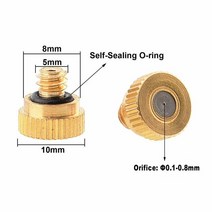 분무기 노즐 농약 충전식 충전 황동 미스트 0108mm 오리피스 나사산 1024 UNC 워터 미스터 부품 파티오 시스템 야외 냉각용 안개, 8mm