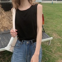 [사계절당일배송] 슈나 데끼 커팅 여성 민소매 롱 나시티