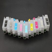 Epson Surecolor P600 SC-P600 프린터 용 자동 리셋 칩이있는 9 색 리필 잉크 카트리지 T7601-T7609
