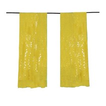2 패널 피트 x 8 실버 쉬머 스팽글 패브릭 사진 부스 배경 커튼 웨딩 파티 장식, 2pc 2x12ft-60x360cm, Neon Yellow
