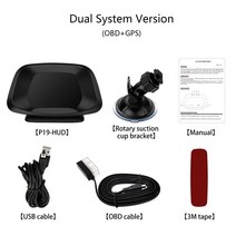 P19 GPS OBD2 HUD 속도계 내비게이션 헤드 업 디스플레이 자동차 전자 액세서리 지원 터보 압력 오일 온도