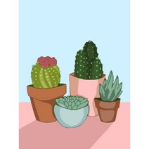 모모픽스페인팅 유화그리기 30x40cm 보테니컬, C06 보테니컬 선인장 화분