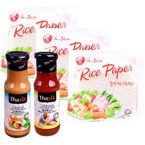 라이스 페이퍼 16cm 100g x 3p + 타이시아 월남쌈 소스 175g + 피넛 월남쌈 소스 175g 세트, 15세트