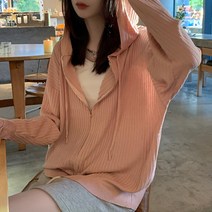 후드 티셔츠 가을 디자인감각 보이핏 볼륨 살결 클래식 키치한 가디건 스웨터 여성 2634989972