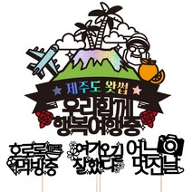 비비드레인 제주도 여행 사진 케이크토퍼, 73-제주도왓썹(우리함께)+픽3개