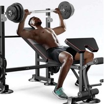 디럭스 벤치프레스 70kg 세트 전신운동 역기봉포함, 럭셔리 역도 침대 + 70KG 바벨