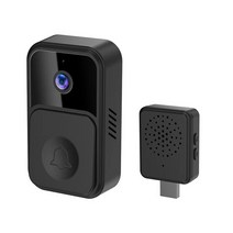 무선도어 현관초인종 스마트초인종 1080p uhd 무선 초인종 tuya app 2.4g wifi 도어 벨 카메라 야간 투시경 보안 비디오 인터콤 음성 변경 아파트, 검은색