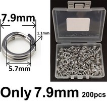 200pcs 스테인레스 스틸 분할 반지 상자 타원형 헤비 듀티 더블 링 커넥터 낚시 액세서리 루어 후크 미끼에, 단 7.9mm, 10 only 7.9mm