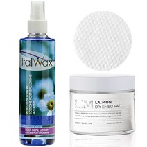이탈왁스 잔여물제거&진정 애프터 왁스 로션 아줄렌 250ml + 라몽 DIY 엠보 패드 70매입, 1세트