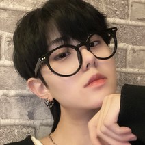 큰 빅사이즈 동그리 원형 투명 클리어 반뿔테 패션 안경테
