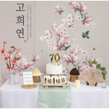 [소장] 반납X 예약 X 부모님 생신 상차림 환갑 칠순 팔순 고희연 산수연 회갑연 셀플 상차림 생일 파티 소품, 목란_현수막, 화이트
