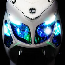 sym 보이저 125 헤드 라이트 카멜레온 필름 데칼 스티커, 투명, 1개