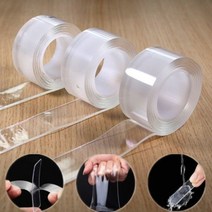 가발 테이프 1M/3M/5M 1mm 투명 양면 접착 나노 강력 테이프 탈착식 세척 가능 신타, 30mm, 5M_1mm