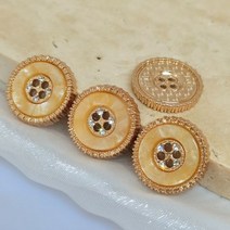 18/20/23/25MM 다색 금속 4 구멍 단추 의류 도매 패션 장식 라인 석 버튼 메이커 공예 공급 DIY, 20mm 6pcs, 2nd