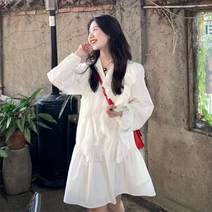 휴양지 휴가룩 바캉스 화이트 반팔 롱 원피스 여름 드레스