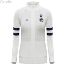 가을 골프 의류 여성 니트 긴팔 외투 카디건 슬림 캐주얼 스포츠 유니폼, 흰색, S