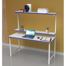 썬라이프 F3입식 900 2단선반 학생 게이밍 DIY 철제 컴퓨터책상, 900블루