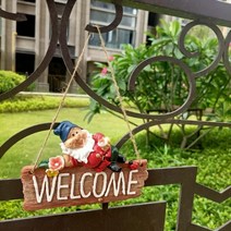 정원조형물 창의적인 귀여운 스윙 장식 난쟁이 동상 나무 펜던트 실내 야외, 8.G