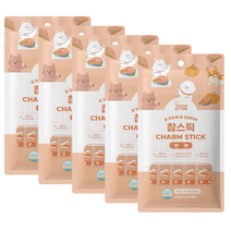 어썸쿡 참스틱(닭가슴살 연어) 강아지 고양이 짜먹는 스틱 간식, 연어 X 15g 5개입 X 5팩