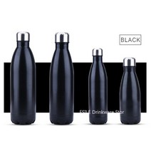 보온 보냉 주전자 3505007501000ml 스테인레스 스틸 병 병 패션 매일 야외 자동차 물 휴대용 진공 컵, 검은색, 350ml