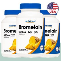 뉴트리코스트 브로멜라인 파인애플 효소 120캡슐 16주분, 120정, 3개