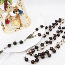 숭고한 성모의 벽조목 브론즈 골드 칠고 묵주 세례선물 친구선물 새가족선물