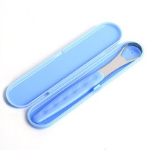 혀클리너 혓바닥청소 혀스크래퍼 백태제거 휴대용 혀 클리너 스크레이퍼 재사용 가능한 스테인레스 스틸 구, 02 Blue