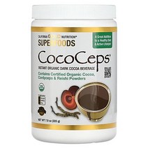 California Gold Nutrition 슈퍼푸드 - CocoCeps 코코아 동충하초 및 영지버섯 225g(7.93oz), 1개