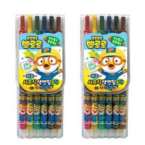 지구화학 뽀로로 샤프식 색연필 6색+2개 묶음세트, 6색