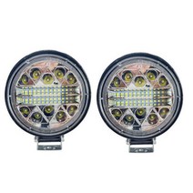 NORGOS 트랙터 트럭 픽업 작업등 지프 카마즈 스카니아 볼보용 슈퍼 브라이트 바라 4x4 오프로드 LED 바 4 인치 12V 24V, 2pcs Round, 2개