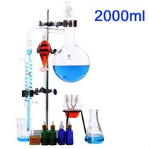 마카롱 가정용 추출 실험용 기구 효소 발효 교육장비 2000ml 에센셜 오일 증류 장치 물 증류기 정수기 유리 응축기 파이프 12