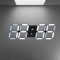코코아빌리지 LED 무소음 벽시계 벽걸이 디지털 인테리어시계 6종, 대형 스마트 LED 벽시계 화이트