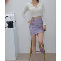 제니 트위드 뒷밴딩 미니 스커트