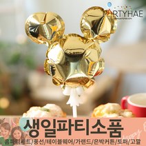 (주)파티해 생일파티 장식용품3 H - 숫자 알파벳 은박풍선, H21_미키은박풍선(미니)-골드