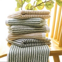 어메니티타올 스트라이프 보카시 선염 30수 150g 고급 세면 타올 호텔 욕실 수건, 1개, 그린