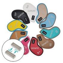 아이언 커버 자석 아이언통커버 골프채 우드 헤드 커버세트 마그네틱 클로저 10 ​​개, 화려한