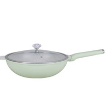 깁 알루미늄 합금 눌어붙음 방지 항균 웍 그린, 1개, 32cm