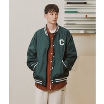 COVERNAT C 로고 바시티 자켓 그린