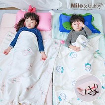 밀로앤개비 분리형 모달 사계절 어린이집 낮잠이불 미니베개 세트, 리틀캐리커처 딜런/미니 톰1매쉬1