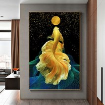 쁘띠꼬모 보석십자수 자수 캔버스형 3D DIY 황금잉어, 50*70