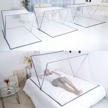 1초완성 바로펴 폴딩 모기장 원터치모기장 침대모기장 텐트 폴딩 대형 싱글 더블 퀸 사각모기장 접이식모기장 싱글침대 1인용 모기장