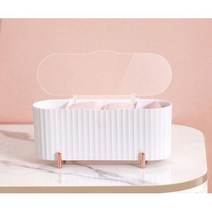 면봉 솜 파우더 화장품정리함 화장품정리대 퍼프보관 뷰티정리함, 파스텔핑크
