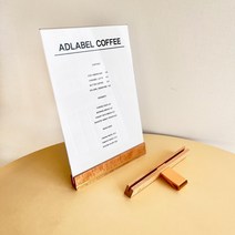 고급형 우드 아크릴 메뉴판 제작 테이블메뉴판 쇼케이스 아크릴 스탠드 POP꽂이, 오크가로A4