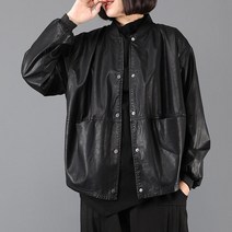 여성 봄 가을 데일리 레자 재킷 PU가죽 자켓 블랙 L-2XL SFW