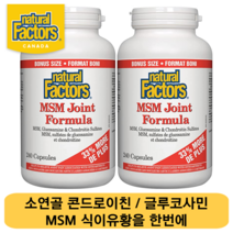 네추럴 팩터스 조인트 포뮬라 240정 소연골 콘드로이친 1200 옵티 MSM 식이유황 캐나다 식약처 인증 관절영양제, 2개