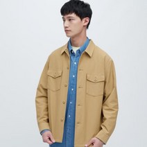 유니클로 남자 워크 셔츠 자켓 저지 봄 점퍼 455093 베이지 브라운
