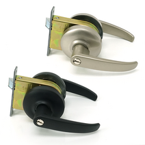 현관문손잡이 두꺼운 방화문 전용 45~70mm 철문 손잡이 편심 겸용, 문두께 45~60mm, 2. 블랙