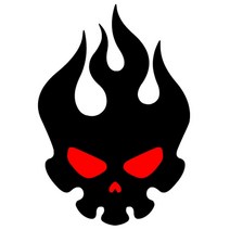 자동차 오토바이 매장 인테리어용 데칼 반사스티커 불꽃 해골 스티커 4컬러, 블루, 1개